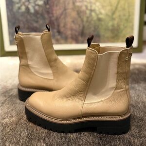 Sam Edelman Lug Sole Waterproof Chelsea Boots-Sesame
